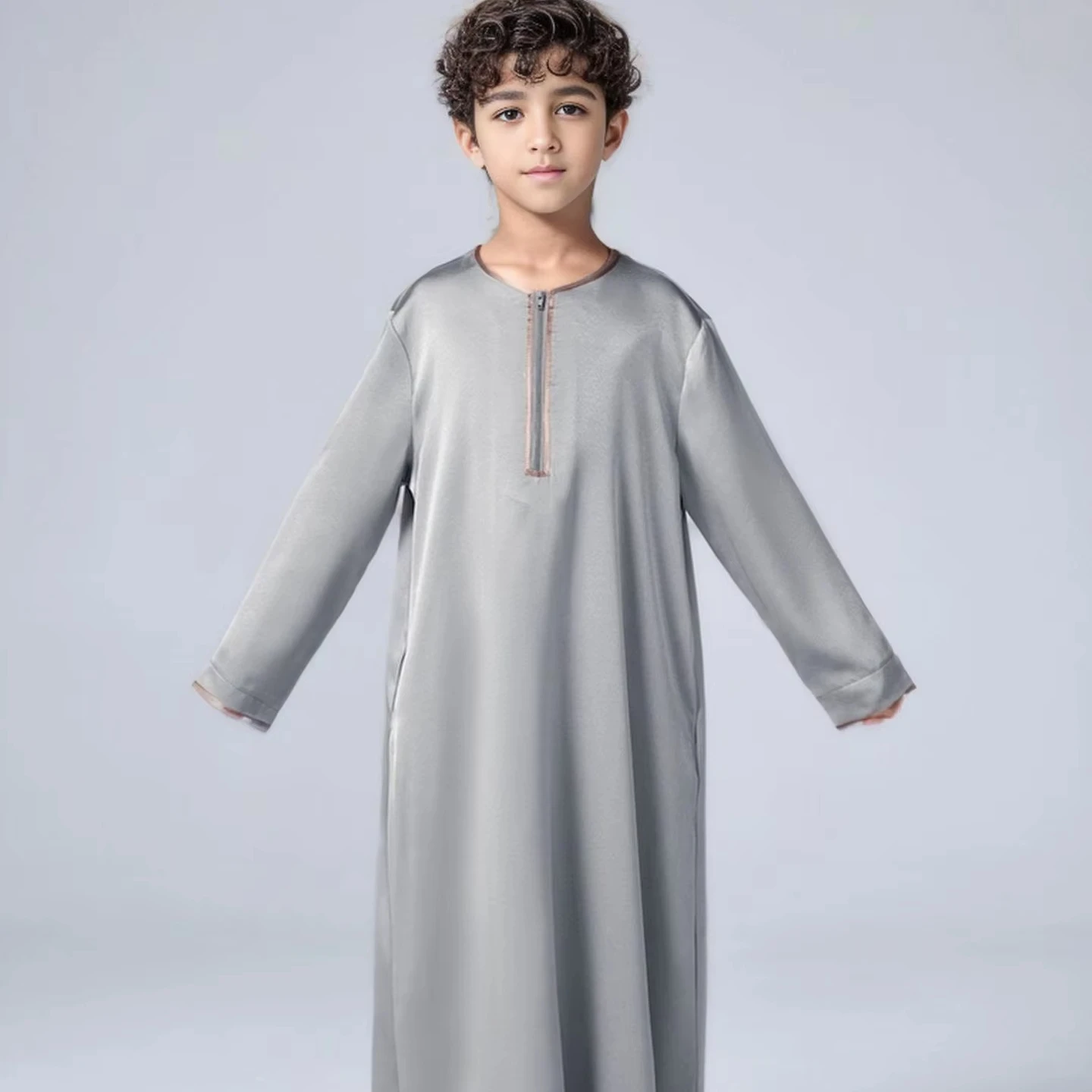 Оптовая продажа напрямую с фабрики Dubai Arabic Thobe Jubba Boys Kaftan Islamic Long Thawb для детей