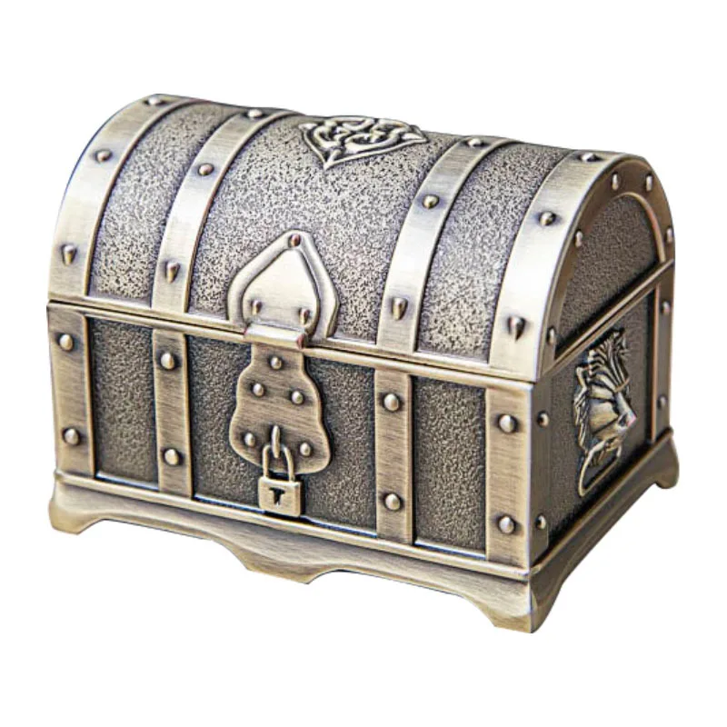 Creative Metal Jewelry Box European Retro Pirate Treasure Chest Alloy High-end Jewelry Storage Box For Girls Gifts