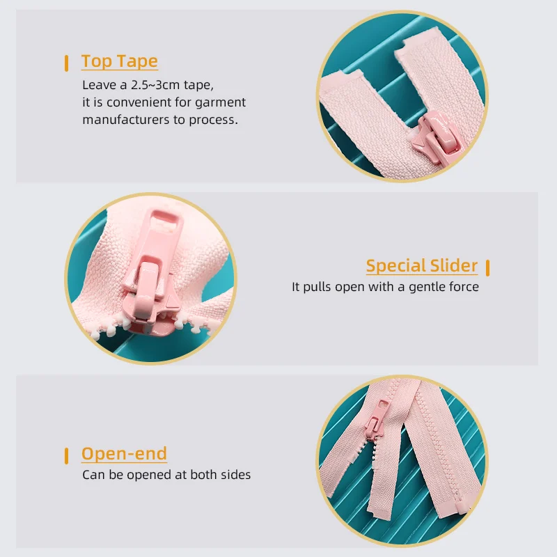 New No.5 open end traveling bag vislon zipper