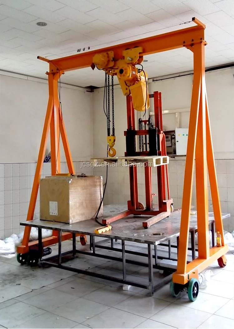 FAST SHIPPING China Factory Portable Electric Lifting Hoist 2t 3 ton 5 ton Mobile Frame Gantry Crane Rubber Tyred Gantry Crane