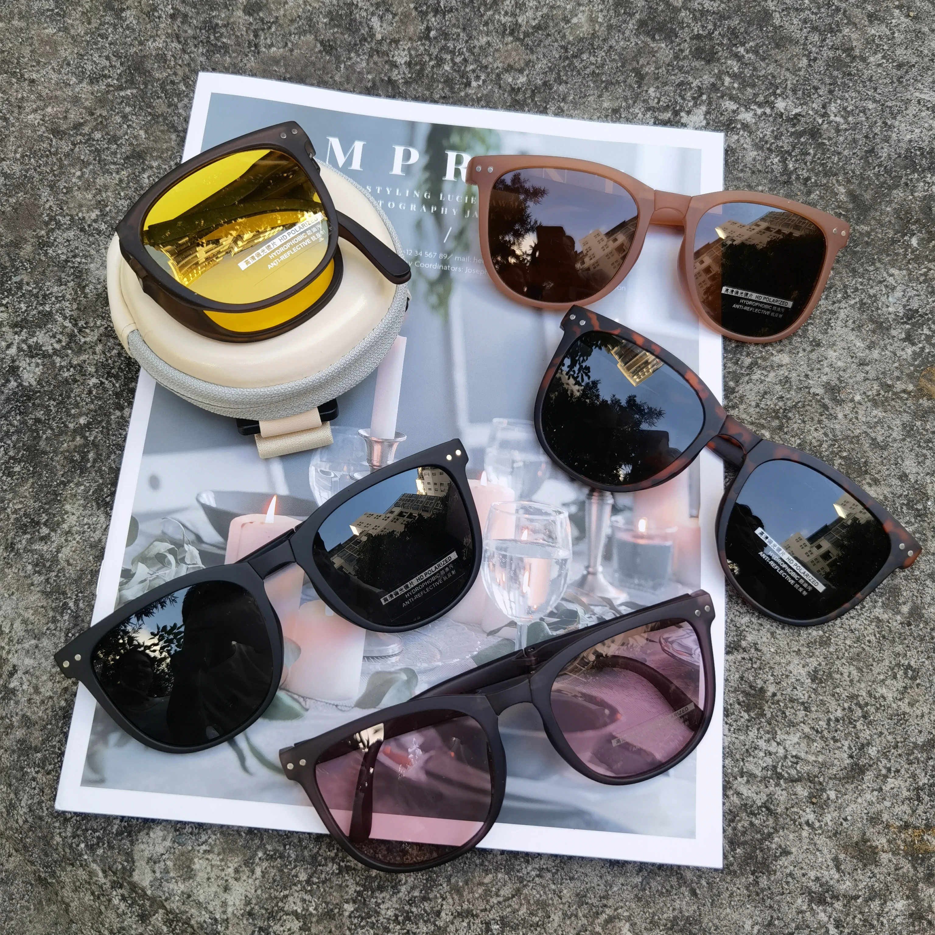 2021 New Designer Polarized Ultra Light Folded Women Men Sun glasses for ladies Retro Square Shades Sunglasses