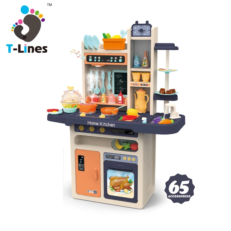 Popular Design Toy Kitchen Set Pretend Play Set Toys High Simulation Spray Water Light And Sound For Kids