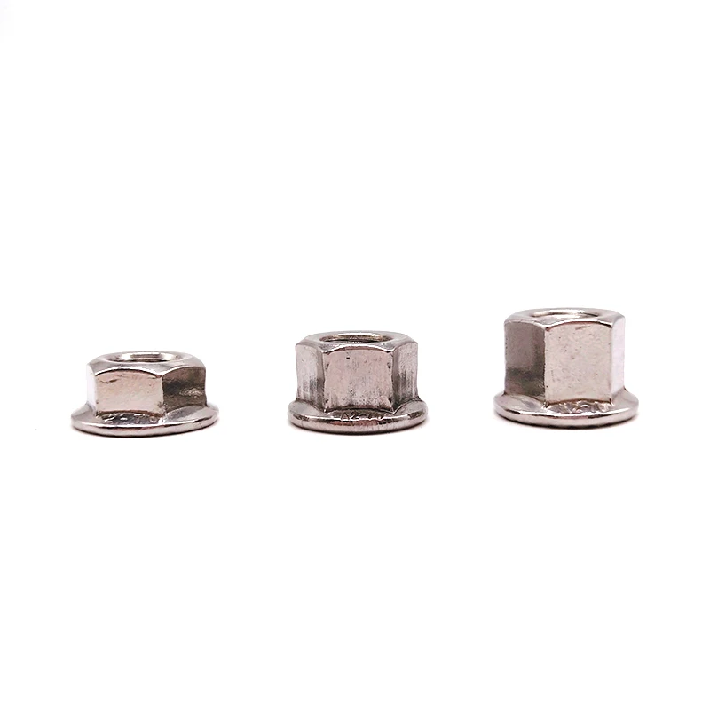 DIN6923 SS201 SS304 SS316 M6 M7 M8 M10 большая Шестигранная Фланцевая гайка с зазубринами