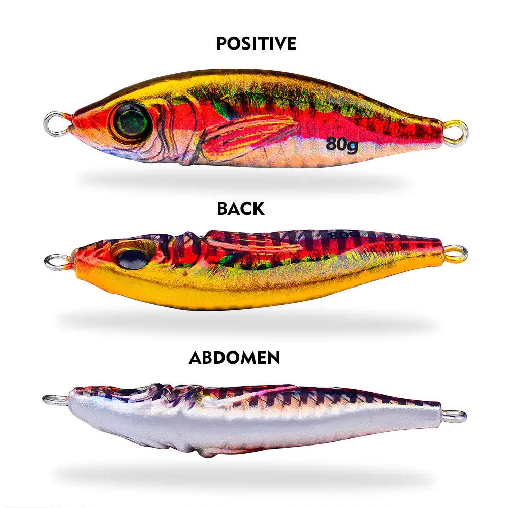 Wholesale 30g 40g 60g 80g Luminous Japanese 3D Printing Saltwater Metal Jig Fishing Lure Fast Sinking Bait with Cheap Price
