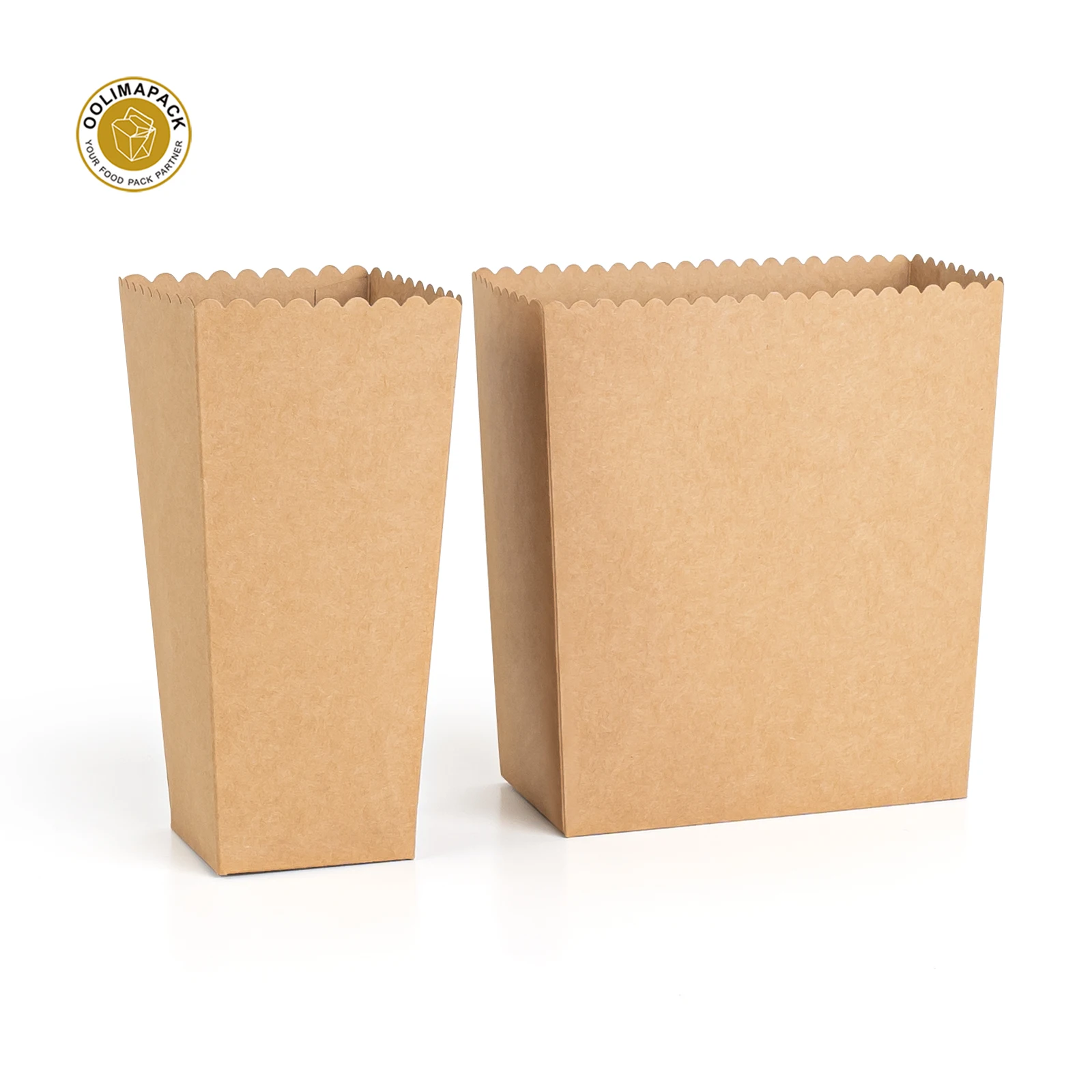 OOLIMAPACK Food Grade Paper PopCorn Bowl Packaging High Quality Kraft Paper Popcorn Cups Boxes