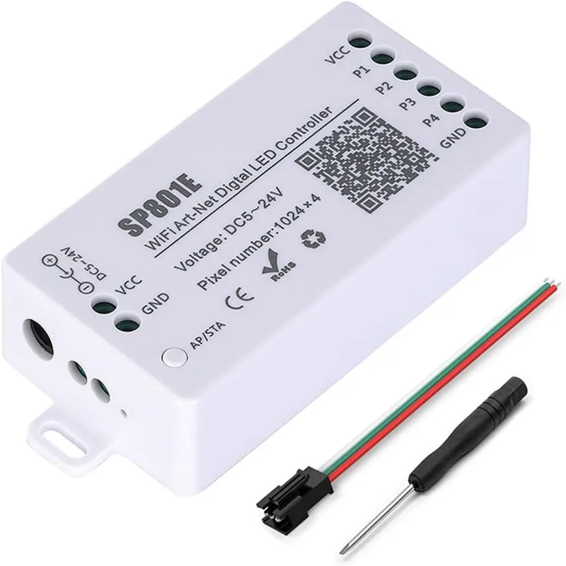 Контроллер приложения Wi-Fi SP801E WS2812B WS2811 SK6812 WS2815 цифровой однопроводный RZ-код светодиодный драйвер