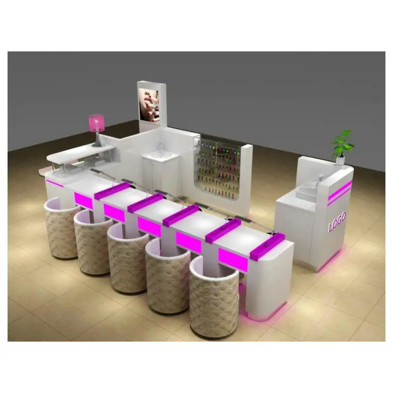 Fancy nail manicure polish display cabinet for sale salon equipment display furniture beauty nail manicure working station