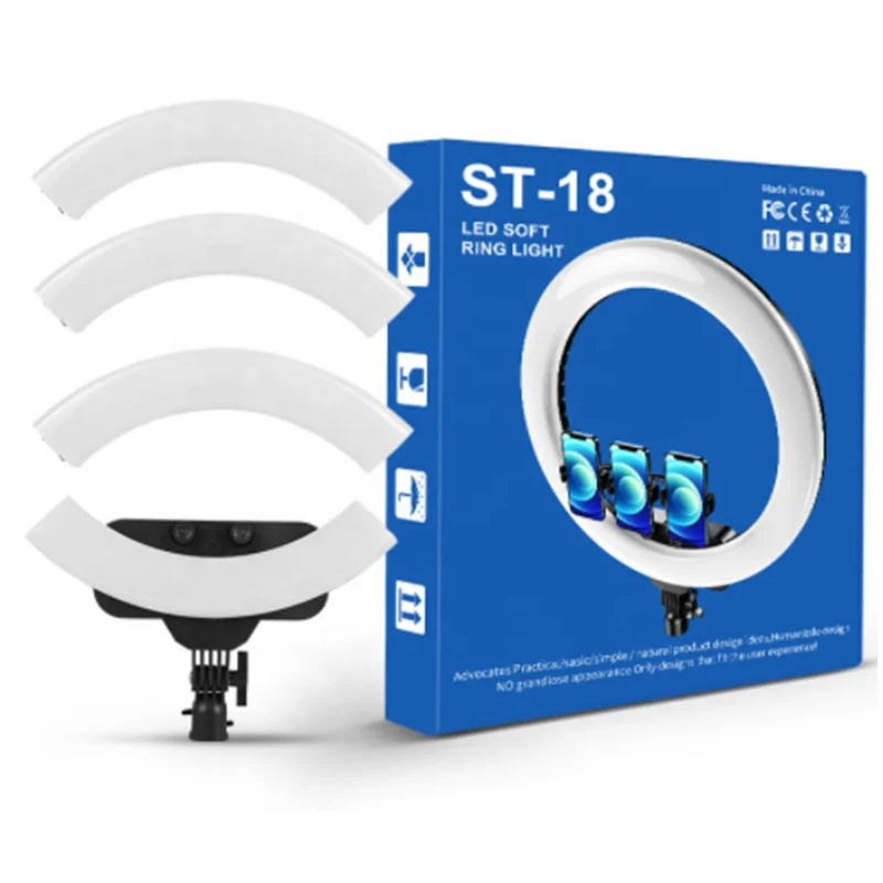 
Amazon Assembled Ring Lamp 18 inch 45cm With 2.1m Tripod Live Replenishment Light Make up Photograpgic Ring Light 