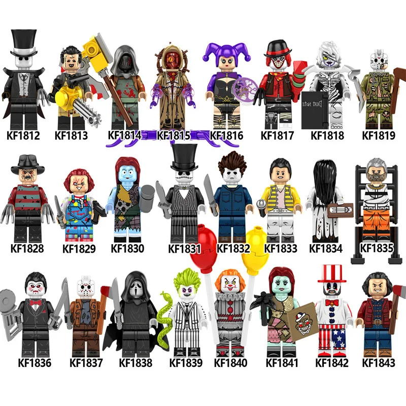 Blocks Horror Movie Halloween Minifigs Action Freddy Killer Jason Mini Plastic Building Blocks For Kids Gift Toy