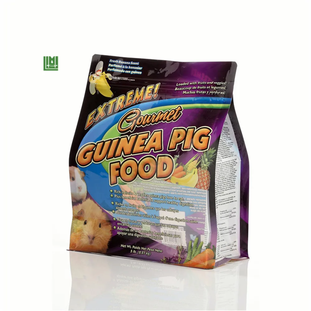 Laminated flat bottom zipper plastic pet dog food treat packaging bag