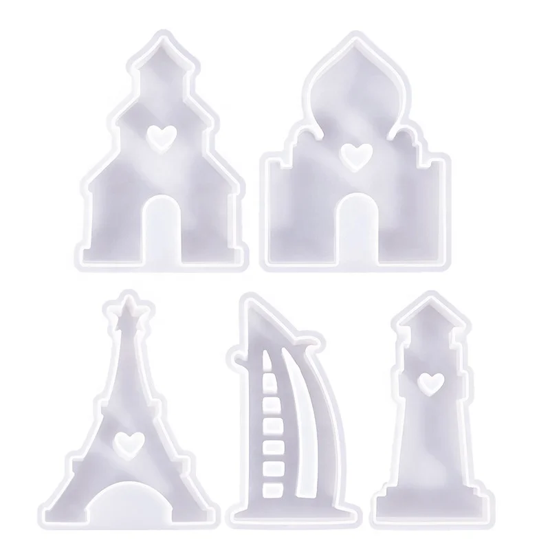 Early Riser diy scented candle silicone mold iron tower castle sailing ship lighthouse house plaster table decoration