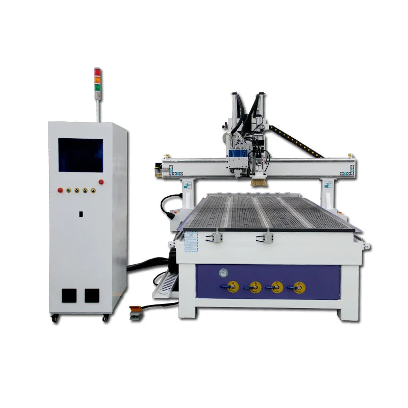 Multi heads atc cnc router milling drilling engraving machine and exhaust drill for wood board with Syntec system 1325 1530
