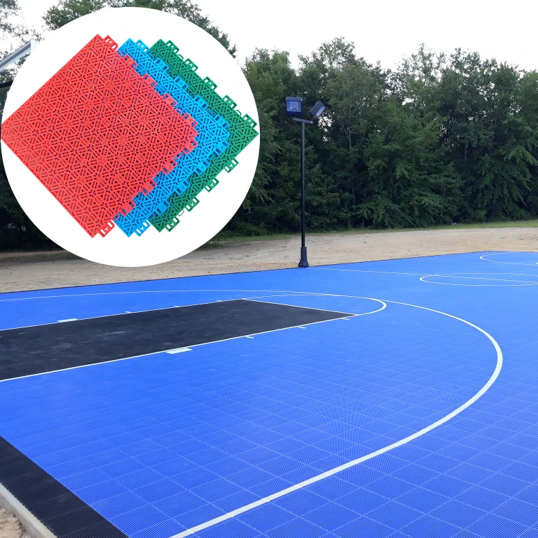 Сцепляющиеся полипропиленовые плитки, спортивный пол, уличный пол для баскетбольной площадки