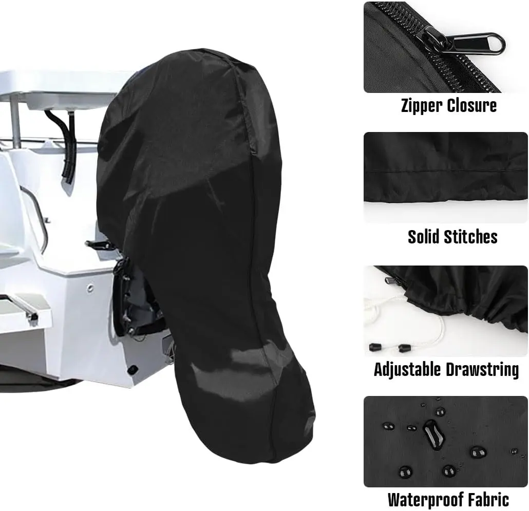 Heavy Duty Fade Resistant UV-proof Dust-proof Waterproof Outboard Motor Cover Outdoor Boat Engine Hood Covers