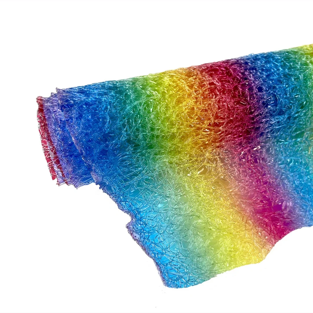 High frequency colorful noodle pattern PVC Film hot melt film for making rubber patch 3D patch label