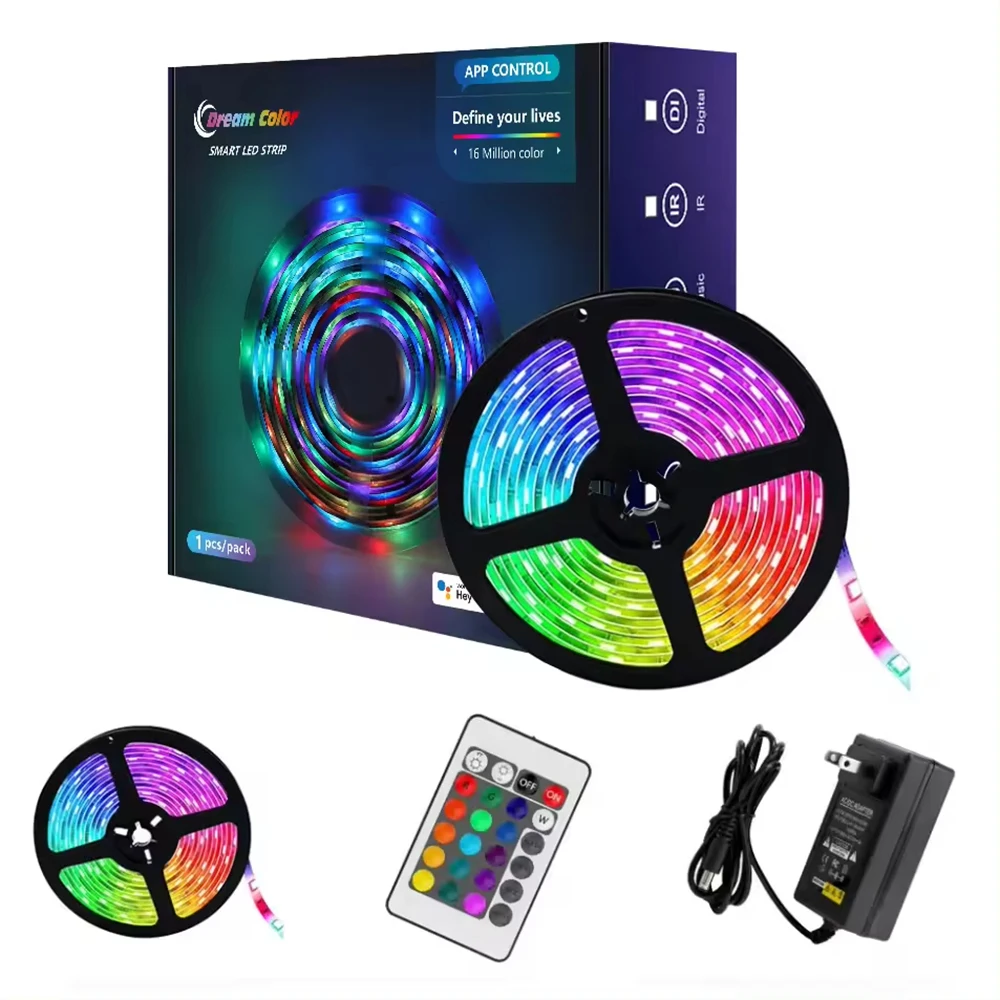 Hot Sale 32.8FT Smart TV Backlight HDMI Frame Sync 4k Box Kit Flexible Ambient Light Strip Dream Color Hdmi-compatible Device