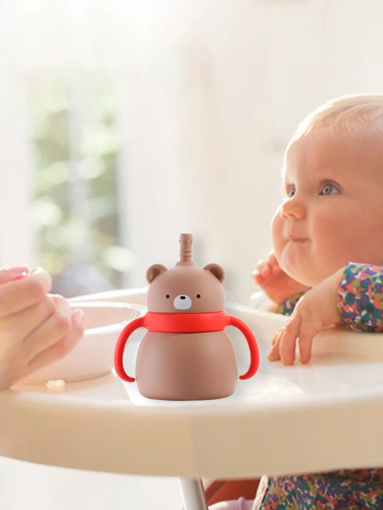 BPA-Free Kids Training Cup Baby Feeding Cup Straw Children Learn Feeding Drinking Bottle Food Grade Silicone Best Baby Products