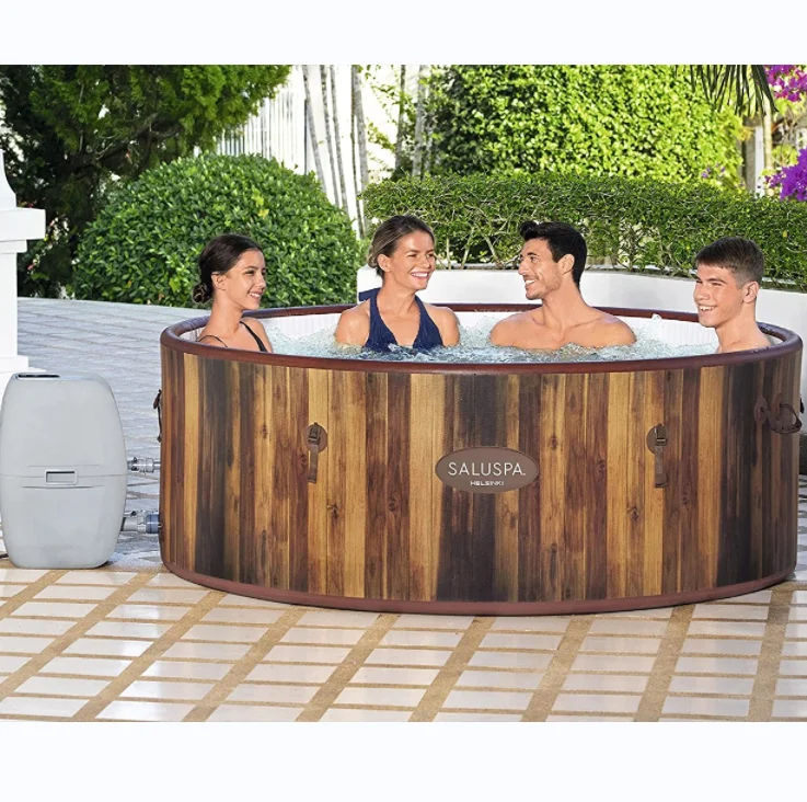 Popular Inflatable Hot Tubs 6 Person Round Shape Outdoor Spa Tubs Massage 4 Person Garden Leisure Spa Hot Tub Inflatable