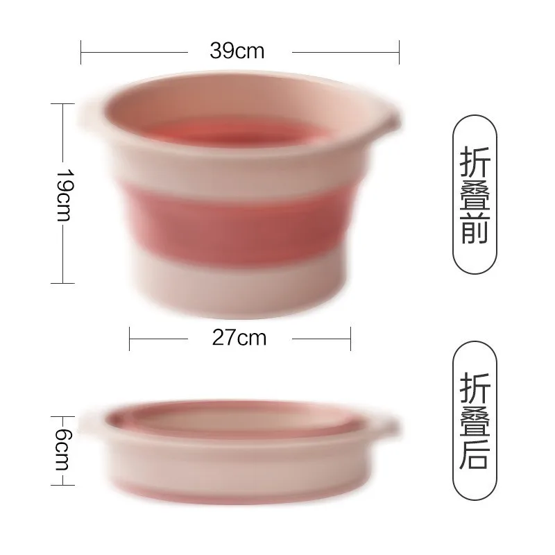 Portable Folding Bucket Outdoor Fishing Tray Car Travel Wash Household Thickened  Plastic Collapsible Bucket For Camping Beach