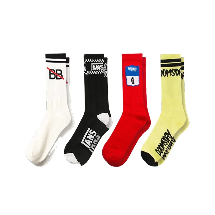 Best selling custom logo trend sports socks casual student mid-tube socks