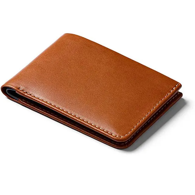 Customized RFID genuine leather simple soft  mens wallet for business