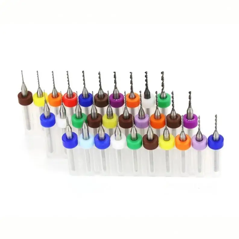 Tungsten Carbide PCB Mini Drill Bit Set 1.1-2.0mm For Print Circuit Board CNC Drill Bits Machine