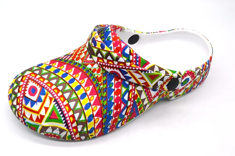
latest design flower print eva garden clogs for woman 