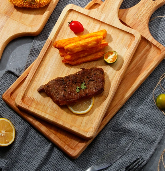 Wholesale customized Rectangular  tray steak board bamboo and Wooden pizza board pizza cutting board