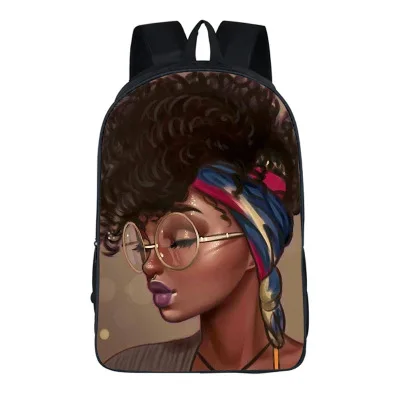 ODE Logo Kids Backpack Black Art African Girl Printing School Backpack Children Book Bags Student Bag