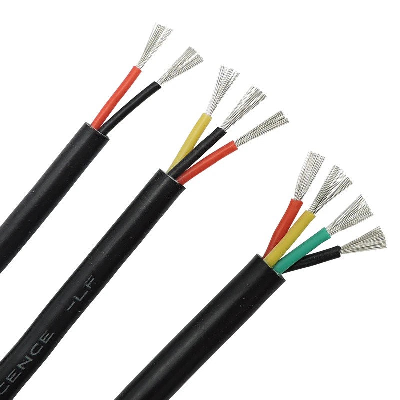
3*0.3 3*0.5 3*0.75 3*1 3*1.5 3*2.5 3*4 3*6 square 3 core multi conductor flexible silicone rubber for rtd cable wire 