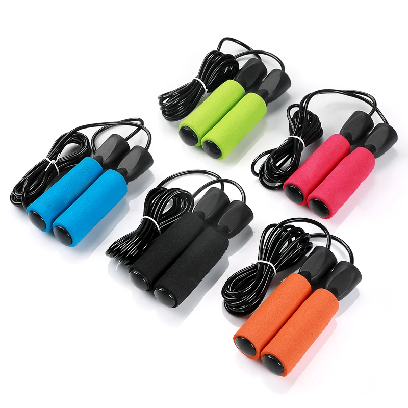 Factory Direct Selling  PVC Training skipping rope foam handle adjustable jumping rope