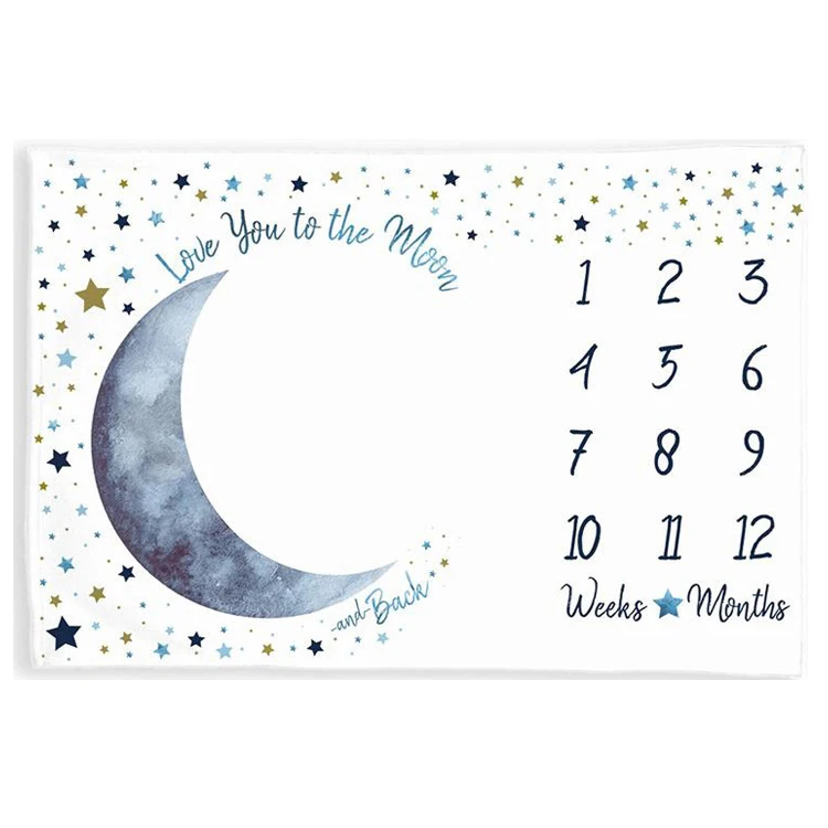 Wholesale custom Photography photo Prop growing infant Monthly Milestone baby blanket for newborns