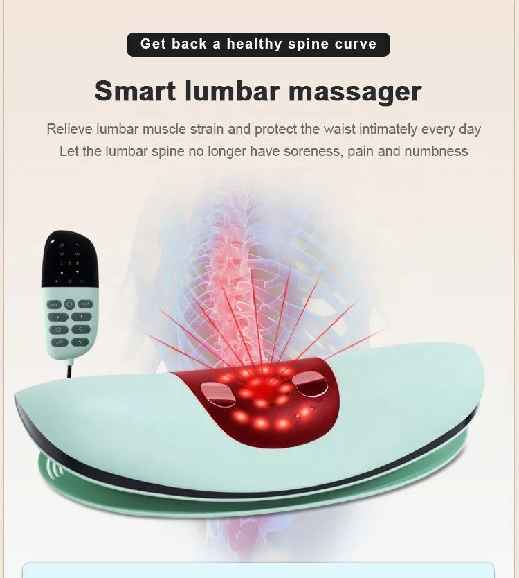New Invented Back Pain Relief Lumbar Traction Device Back Waist Massager Waist Vibration Massager Customized Infrared Laser ABS