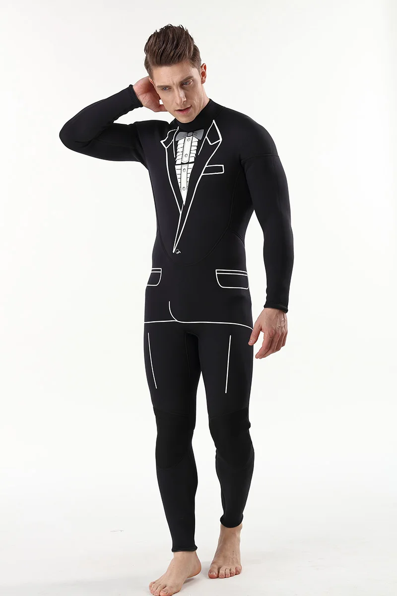 Customized Print Mens 3mm Stretch Neoprene Comfortable Swimming Diving Suit Surfing Tuxedo Wetsuits