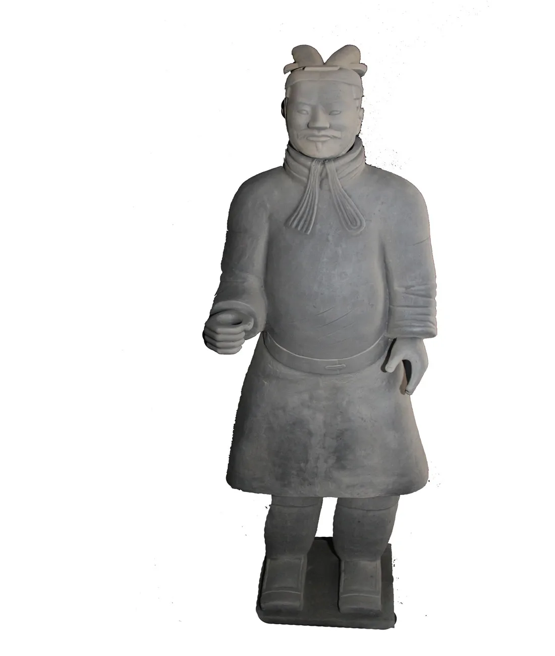 Vintage Chinese Clay Terracotta Warrior Soldier Figure Statue General in Robe for Home Decoration