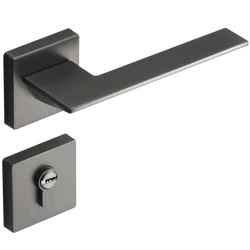 High Standard  Interior Bedroom Mute Black Grey Wooden Door Zinc Alloy Modern Door Lock Handle