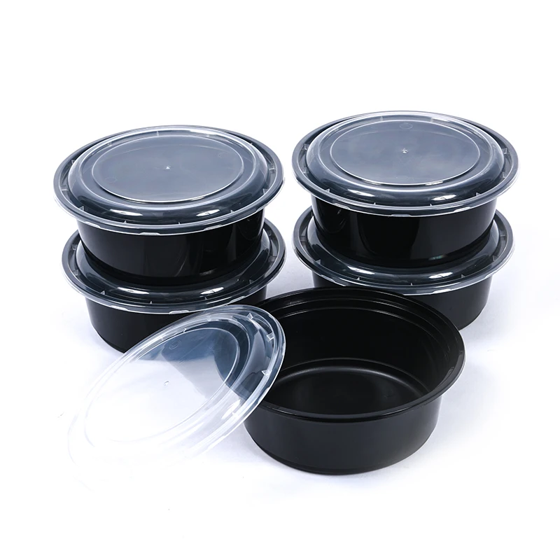 Bpa Free Custom  Round Design Transparent Fast Food Disposable  Pp Plastic Lunch Box