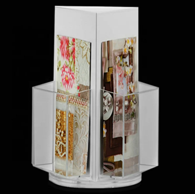 Rotated Acrylic Brochure sign Holder Stand Counter rotating menu sign Display