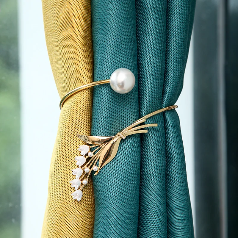 Wholesale  Manufacturers Adjustable Metal Curtain Strap Orchid Pearl Home Decorative Clamp