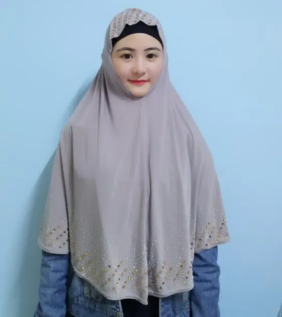 2020 new design gold stones and crystals muslim hijab women prayer hijab XDH053