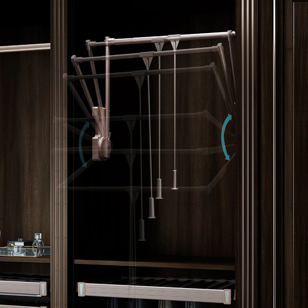 NUOMI 2021 Ralphie Series Wardrobe Storage Modern Design Soft-close Lifting Hanger