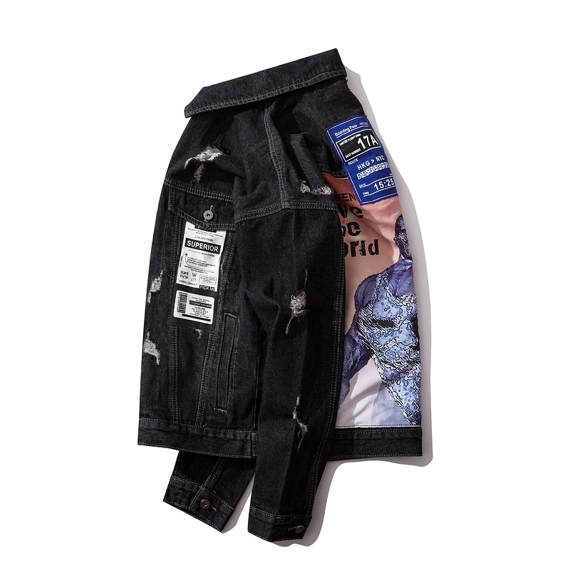 
Good Quality Fashion Street Style Jacket Black Jean Coat For Boy Latest Coat Styles For Men 