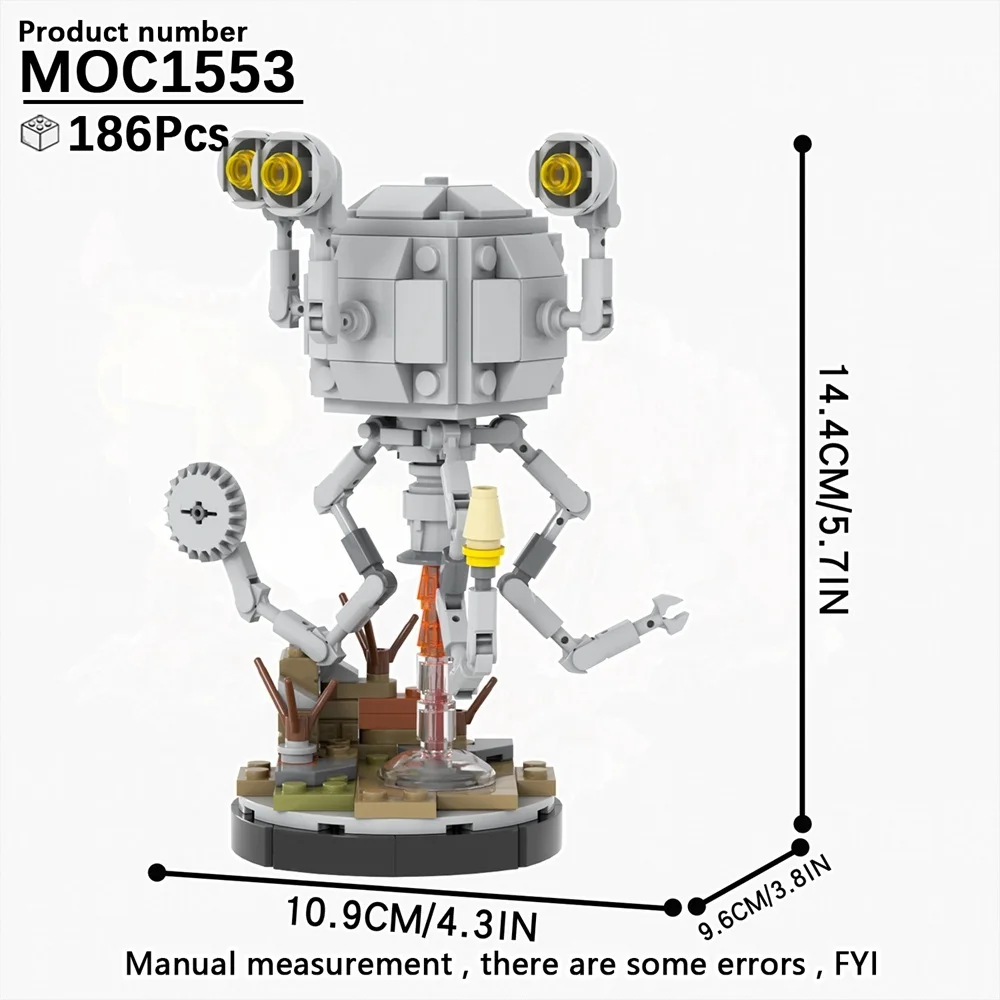 186PCS MOC1553 Mr Handy Bricks Fallout Game Role-playing Series Assemble Educational DIY Model Building Blocks Kids Gift Toys