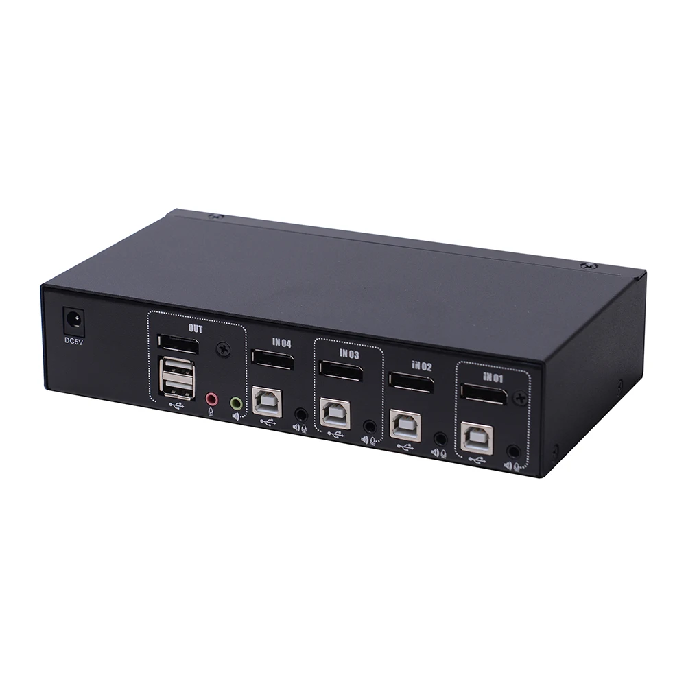 Wholesale Custom Built in 2.0 USB Hub 4 Output Port DP KVM Switch (1600448244124)