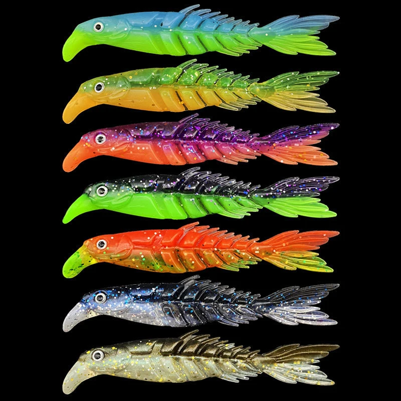 WEIHE 8cm/10cm/13cm/15cm 7colors artificial pvc fishing bait soft fishing lure minnow shape swimbait for casting