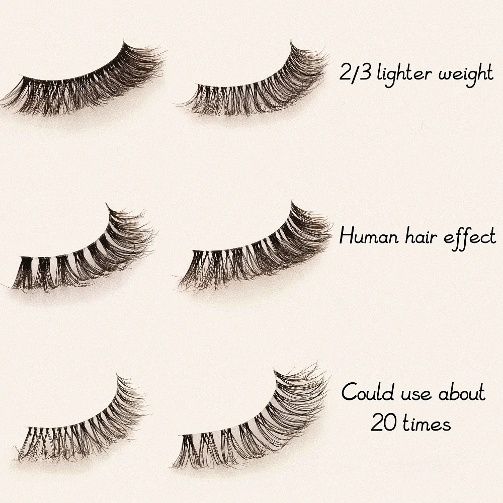 Worldbeauty Wholesale OEM ODM best-selling 3D agravic invisible band soft hollow synthetic fiber faux mink eyelashes