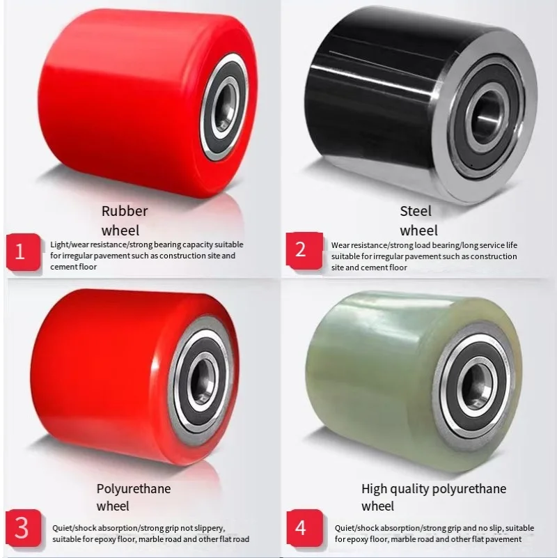 Suitable for 6204 bearings cast iron PU 80*70 caster wheel 100mm polyurethane load roller wheels for handling parts by forklift