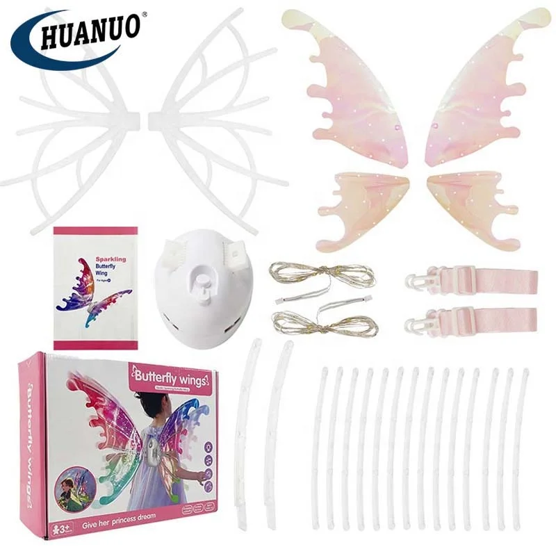 DIY Girls Fairy Wings Toy Electric Princess Butterfly Flying Wings for Kids Dress Up Birthday Party Gift