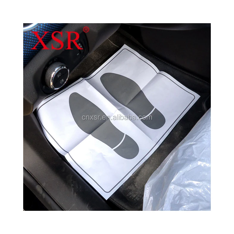 Disposable plastic printed car floor mats paper foot mat for cars