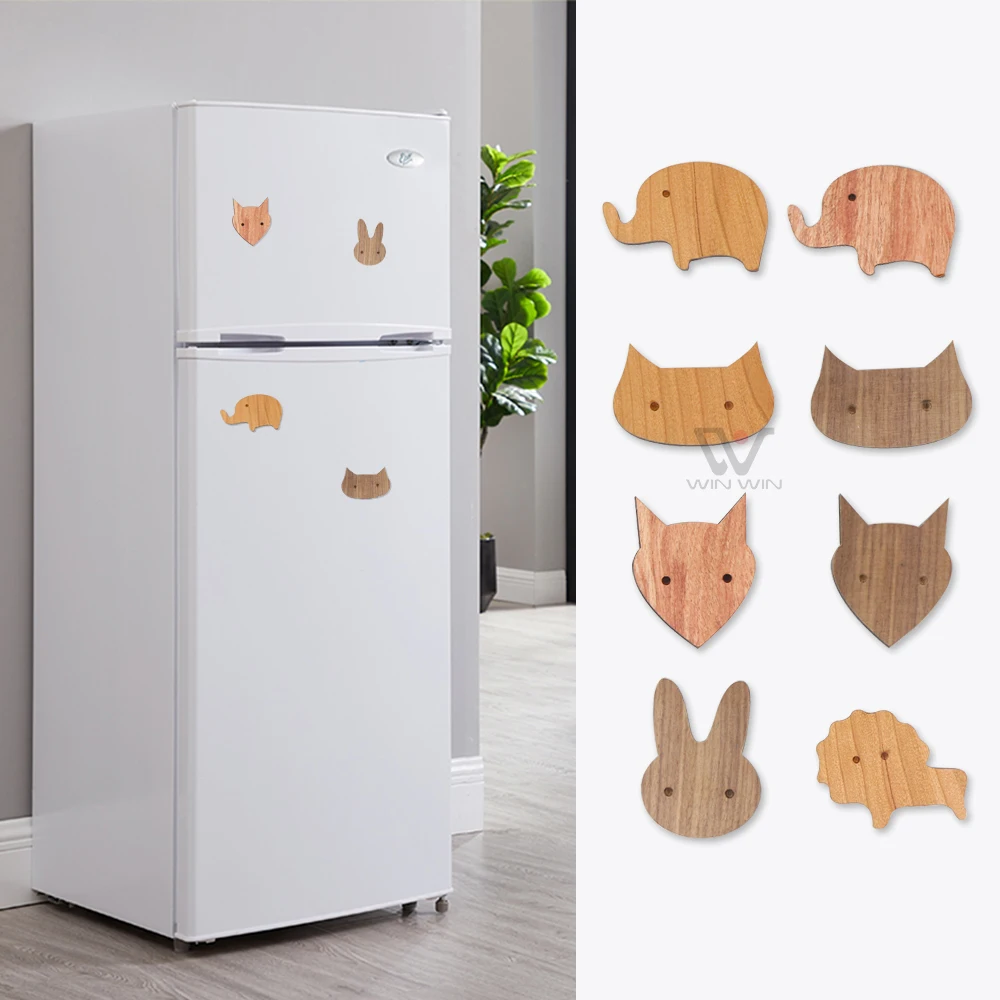 Personalized Sublimation Cute Sticker Wooden Window Shop Stickers Waterproof Fridge Magnets Stickers
